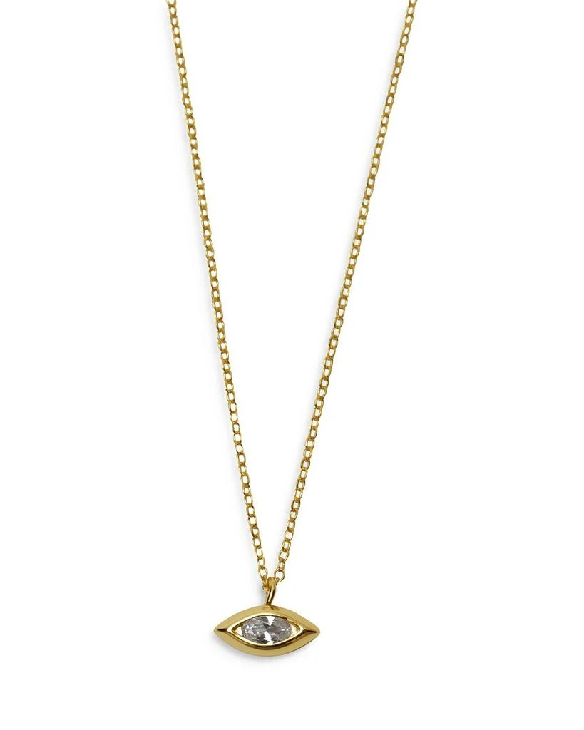Argento Vivo Cubic Zirconia Marquise Pendant Necklace in 18K Gold Plated Sterling Silver, 16"-18" 1