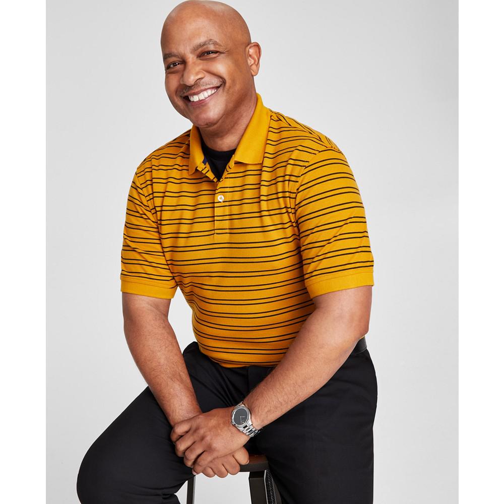 Club Room Men's Striped Short-Sleeve Polo Shirt, Created for Macy's