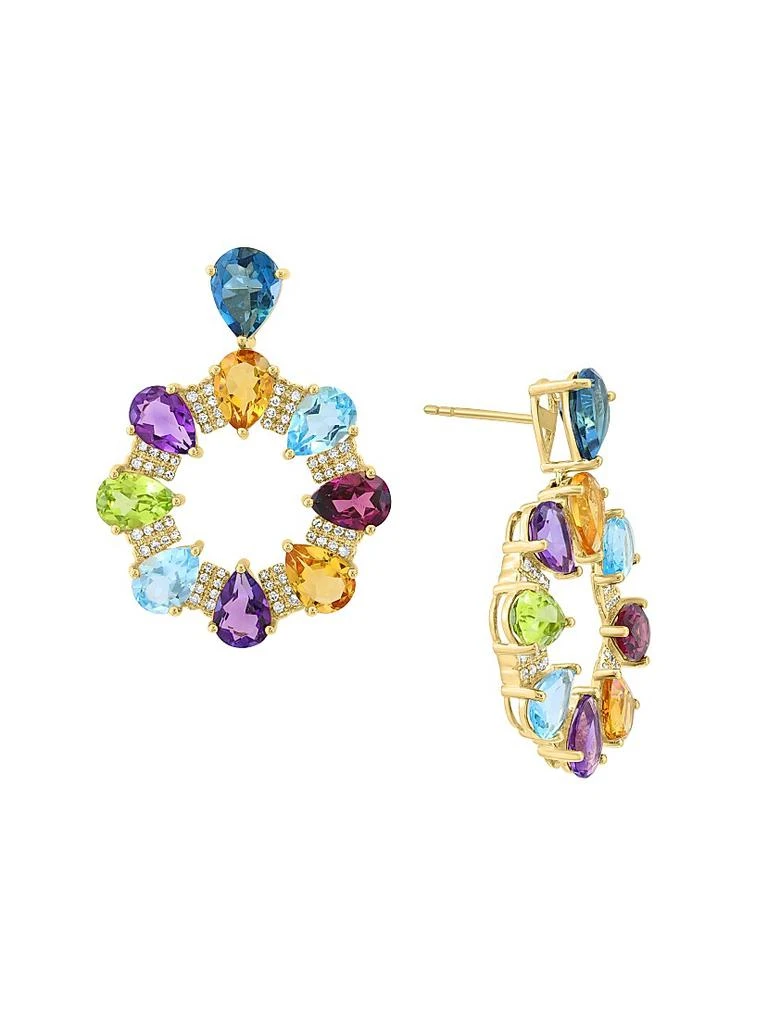 Saks Fifth Avenue Collection 14K Yellow Gold & Multi-Stone Drop Earrings 3