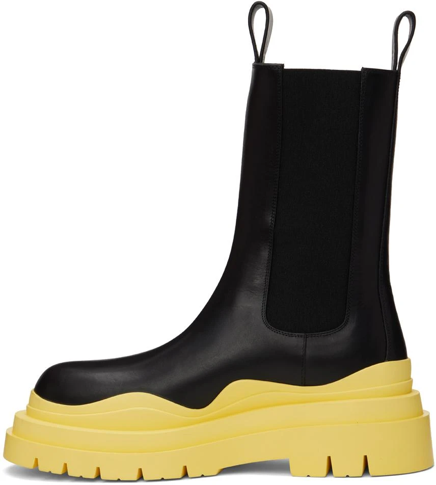 Bottega Veneta Black & Yellow Tire Chelsea Boots 3