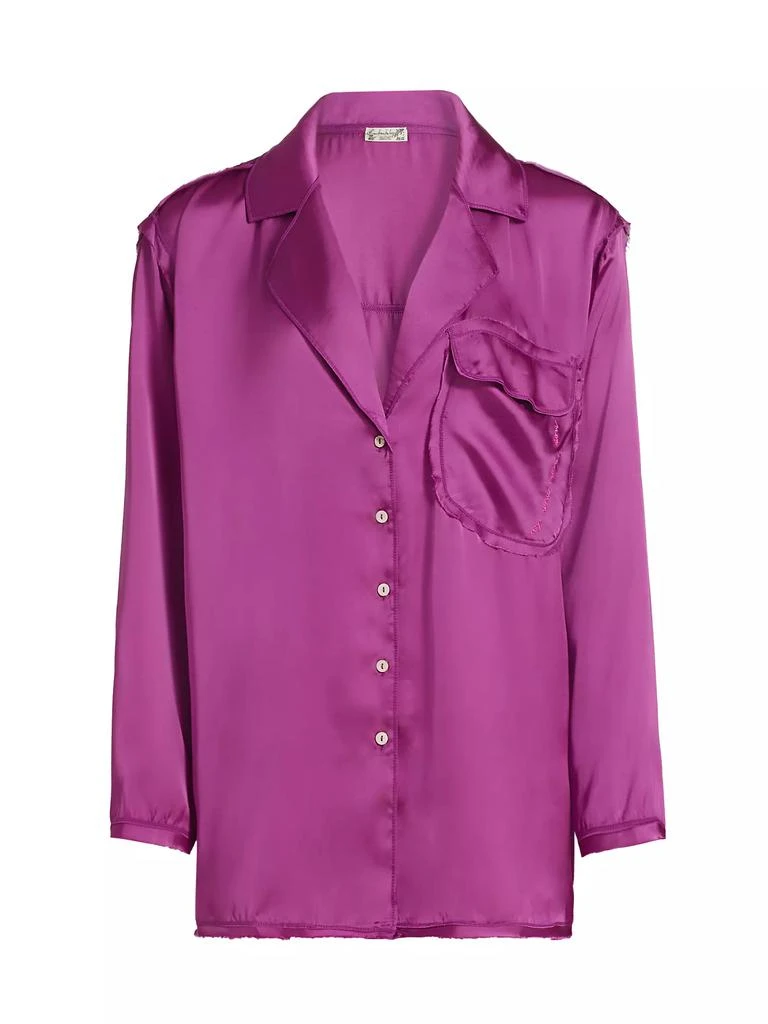 Free People Like Honey Satin Pajama Shirt 1