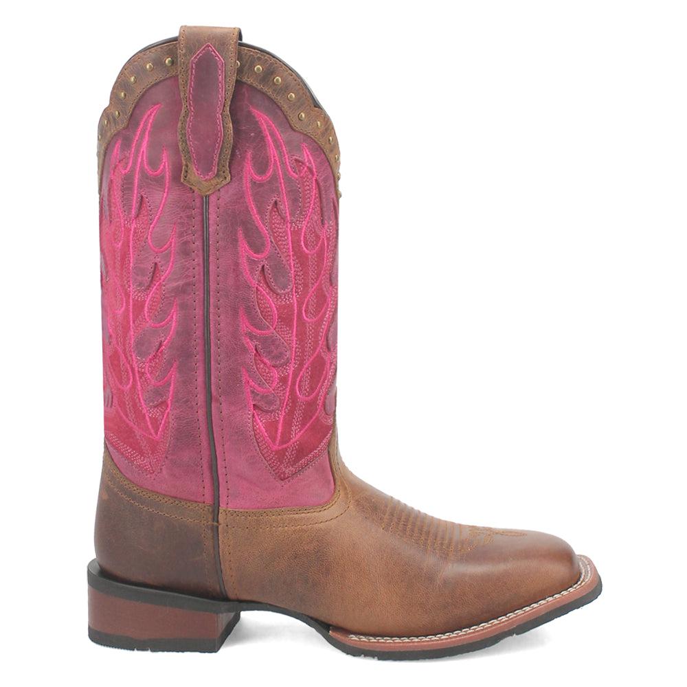 Laredo Faye Embroidered Studded Square Toe Cowboy Boots