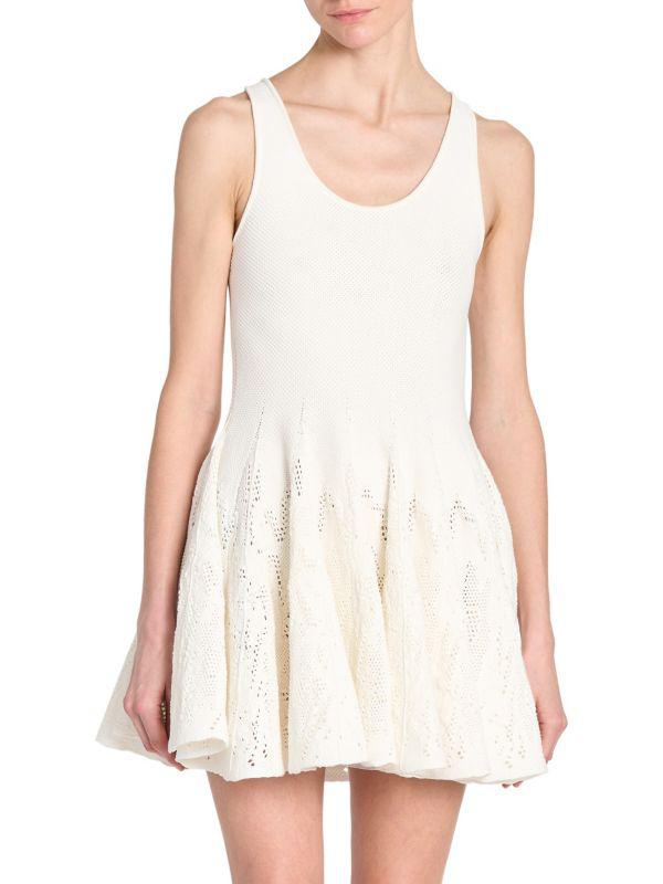 ワンピース ALAIA COTTON LACE SKATER DRESS Alaïa ALAÏA - Cotton Lace Skater Dress - Dresses & Skirts