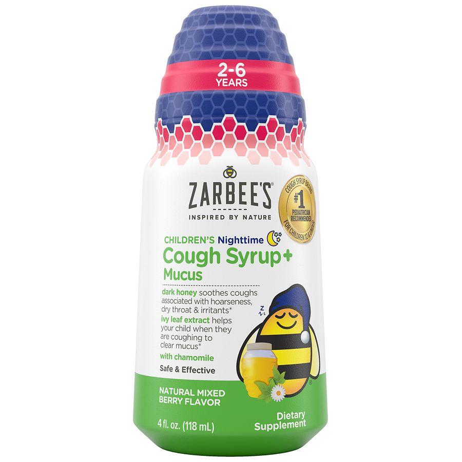 ZarBee's Naturals Children's Nighttime Cough Syrup+ Mucus Mixed Berry