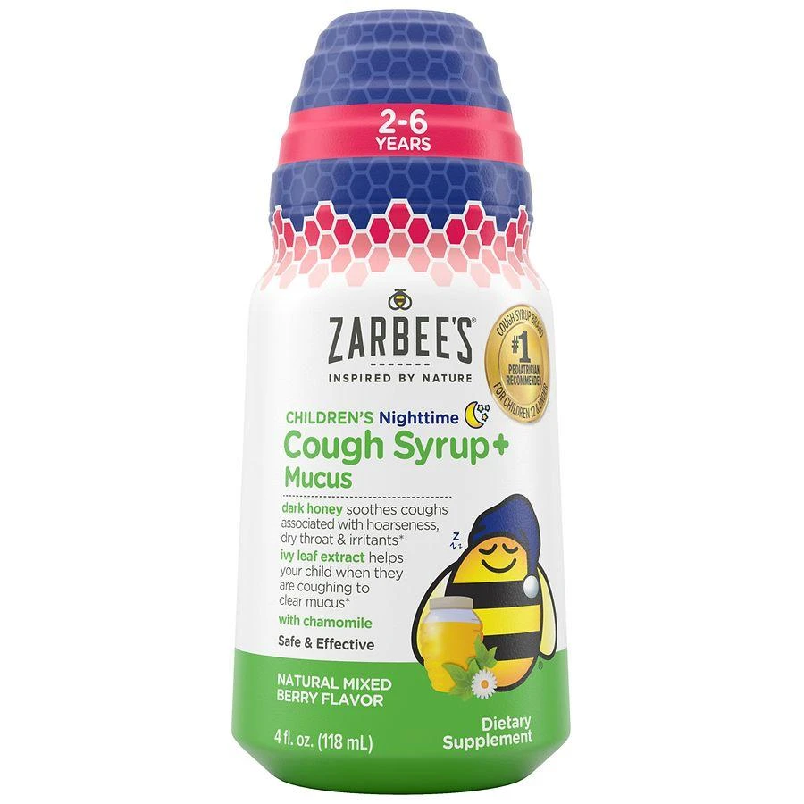 ZarBee's Naturals Children's Nighttime Cough Syrup+ Mucus Mixed Berry 1