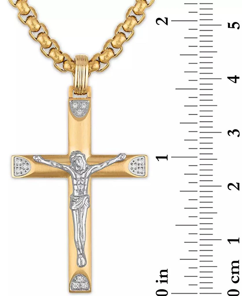 Esquire Men's Jewelry Diamond Crucifix 22" Pendant Necklace (1/20 ct. t.w.) in Stainless Steel & Gold-Tone Ion-Plate, Exclusively at Macy's 4
