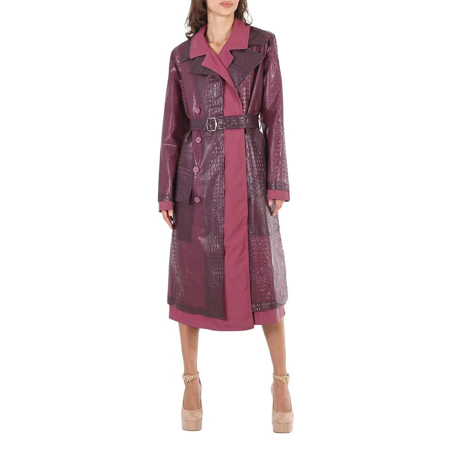 Sies Marjan Devin Embossed Double Belted Reflective Trench Coat 1
