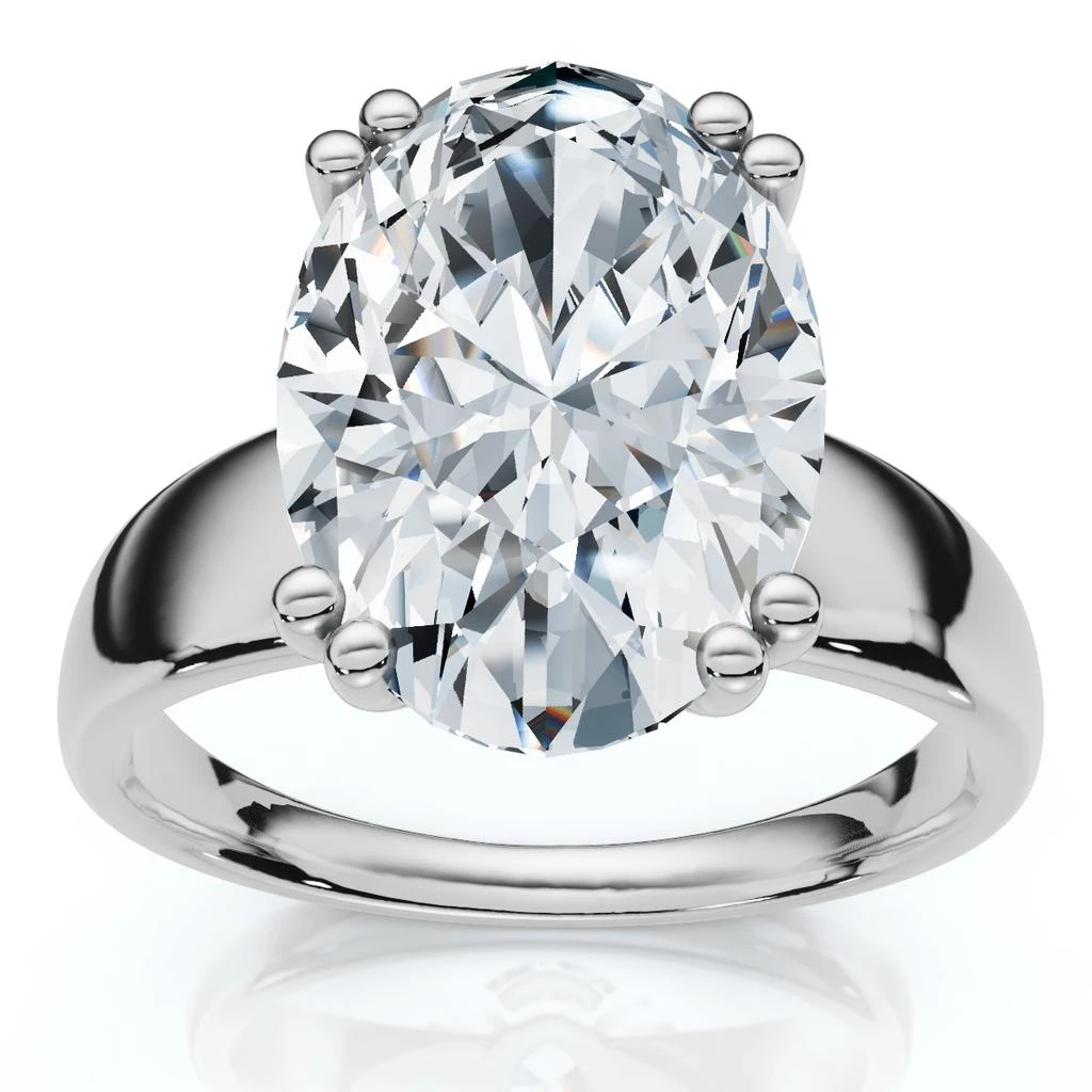 Pompeii3 Certified 4Ct Oval Diamond Solitaire Engagement Ring Lab Grown 5