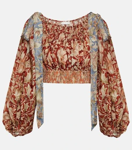 Zimmermann Chintz floral silk crop top 1