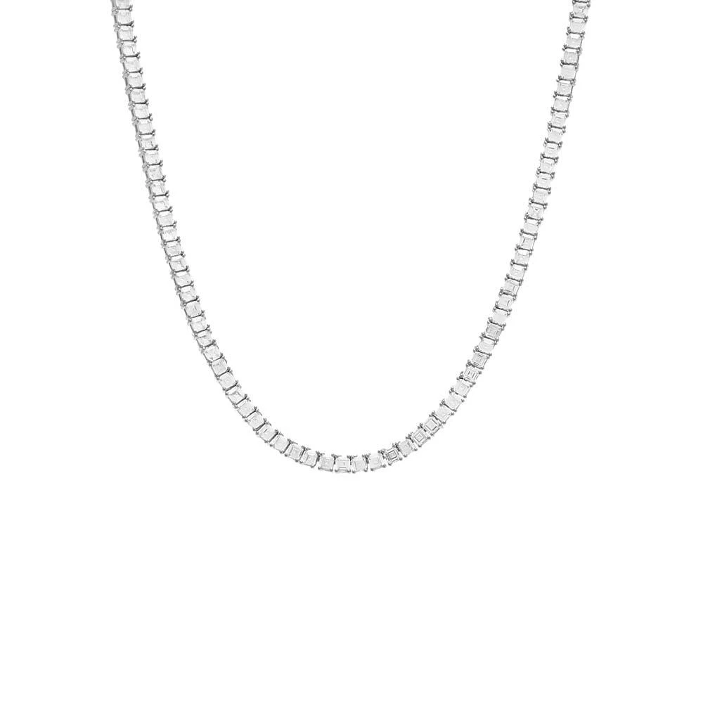 Adina Eden CZ Princess Cut Tennis Necklace 6