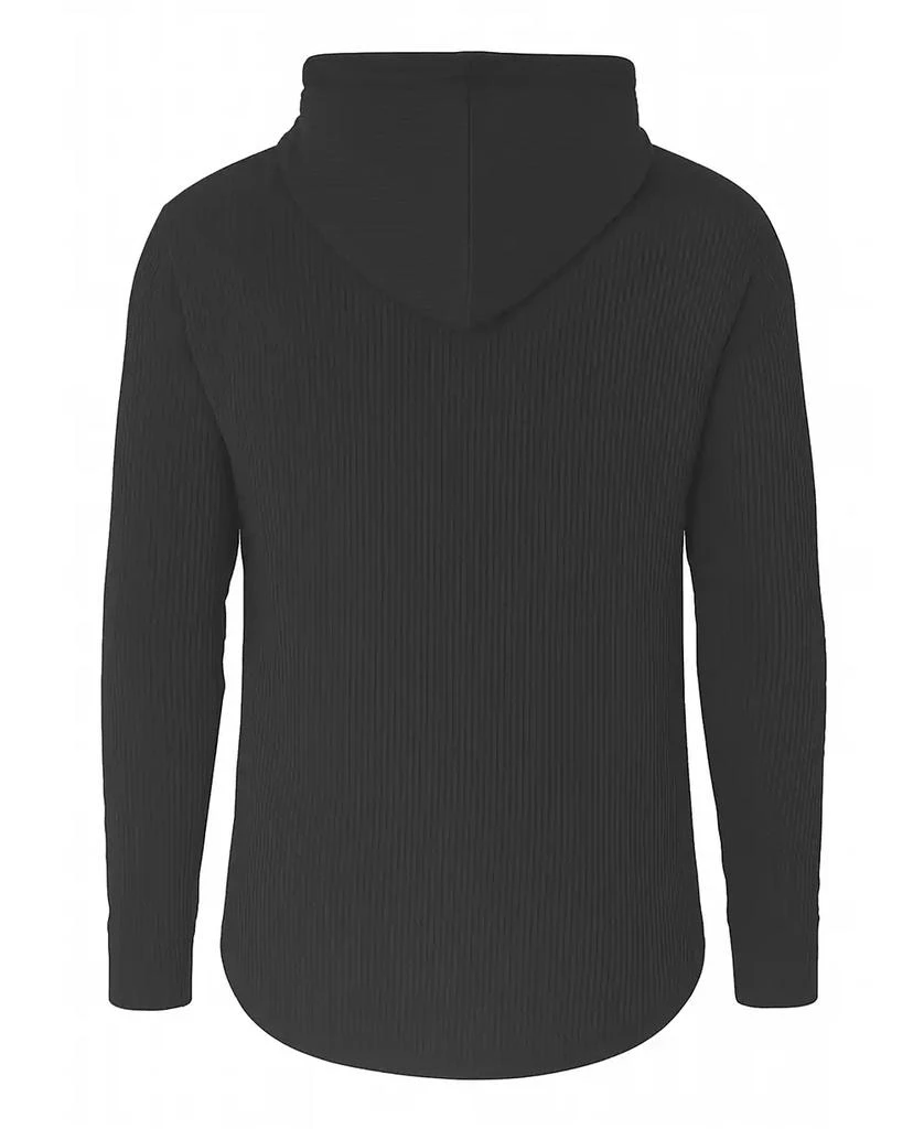 Blue Ice Men's Regular-Fit Waffle Knit Thermal Henley Hoodie 2