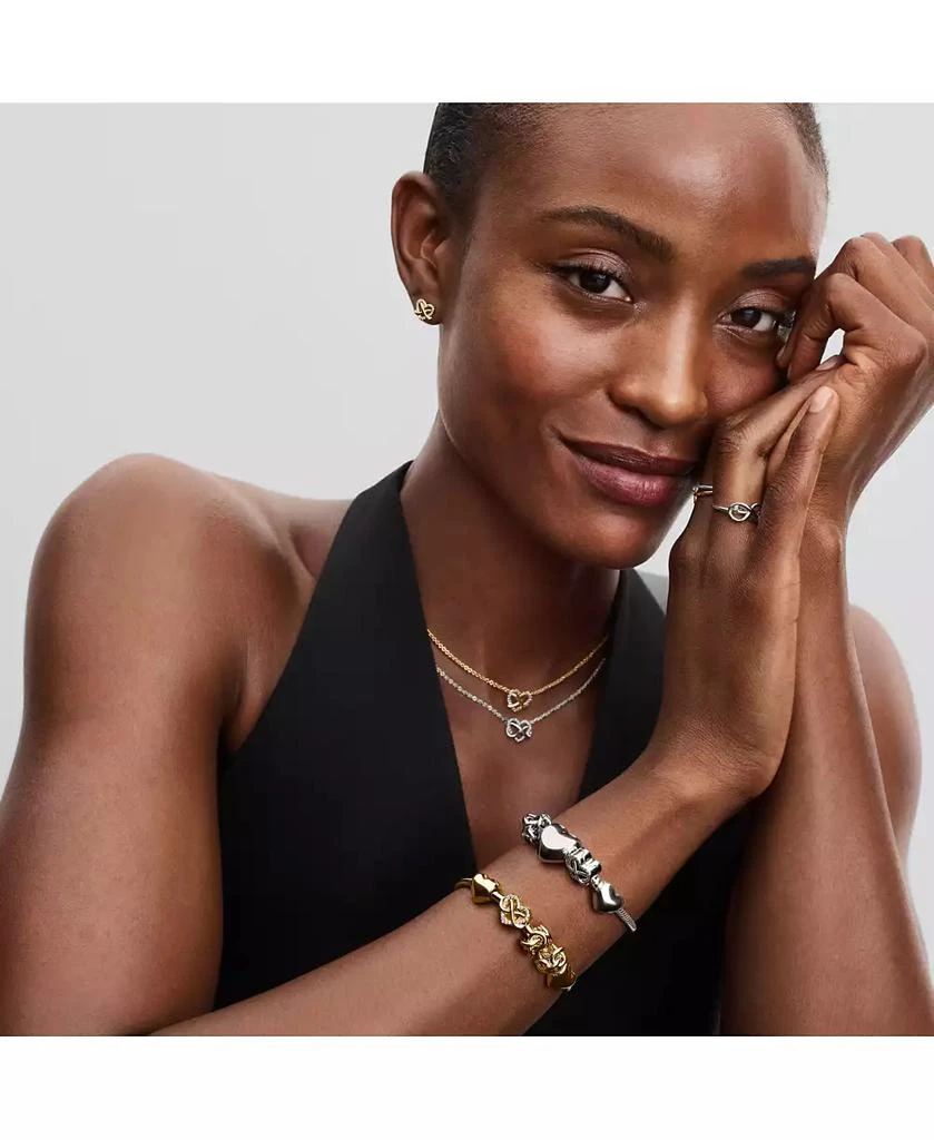 PANDORA 14K Gold-Plated Sparkling Infinity Heart Clasp Snake Chain Bracelet 3