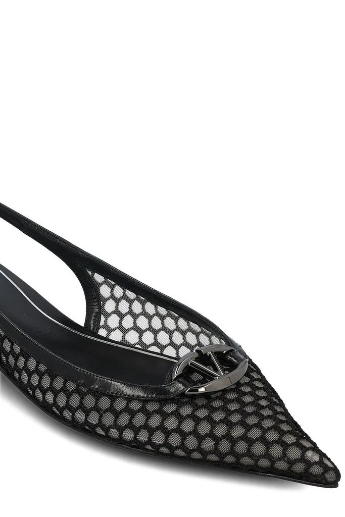 Valentino Valentino VLogo Plaque Mesh Slingback Pumps 4