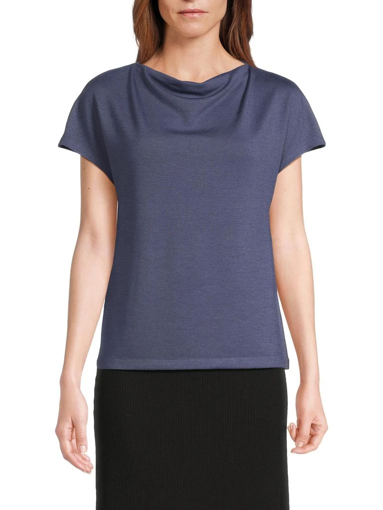 Vince Cowlneck Short-Sleeve Top