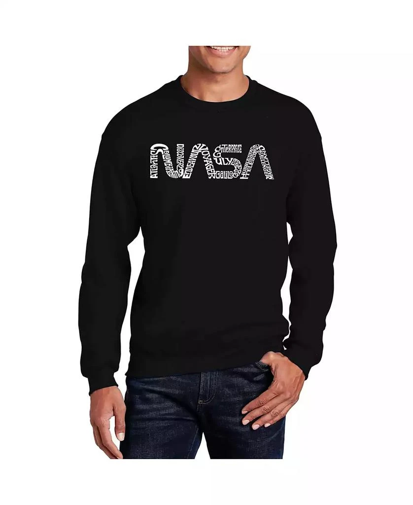 LA Pop Art Word Art Worm Nasa Crewneck Sweatshirt 1