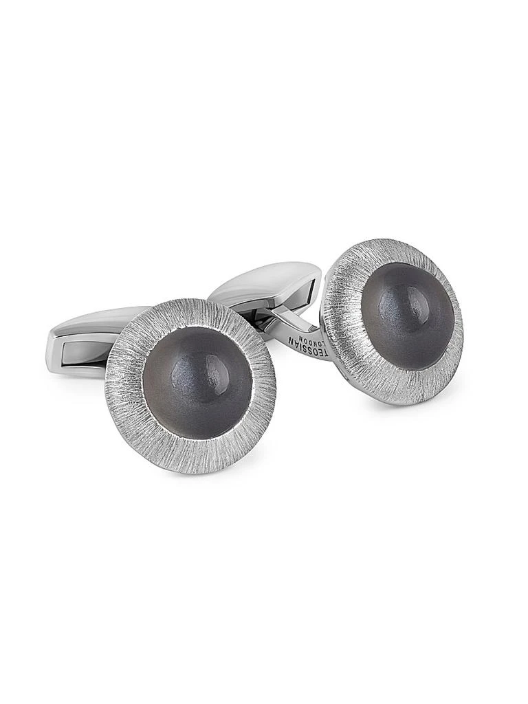 Tateossian Moonstone 
Sterling Silver Cufflinks