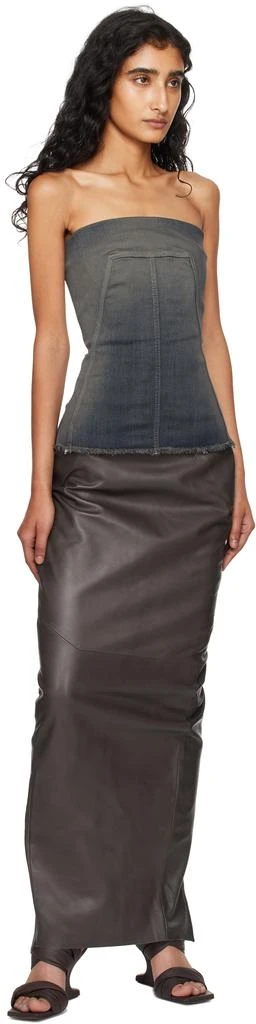 Rick Owens Gray Concordians Bustier Denim Top 4