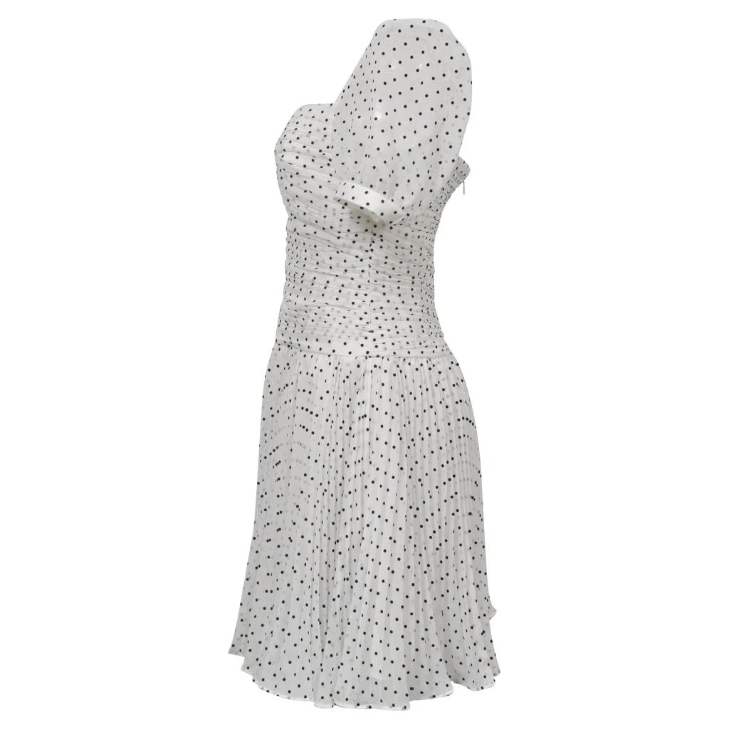 Self Portrait Polka Dot Mini Dress in White Polyester 2