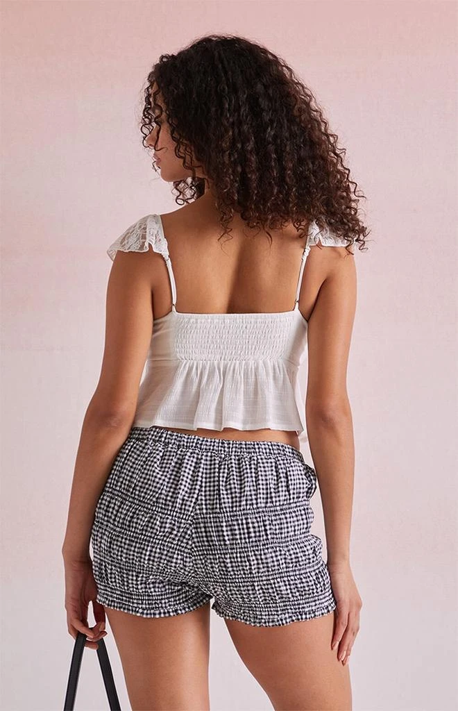 Beverly and Beck Gingham Ruched Bloomer Shorts 4