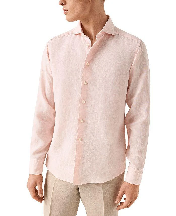 Eton Slim Fit Solid Linen Shirt 1