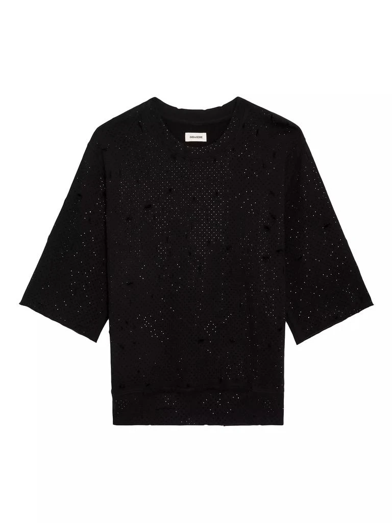 ZADIG & VOLTAIRE Edmond Distressed Rhinestone T-Shirt 1