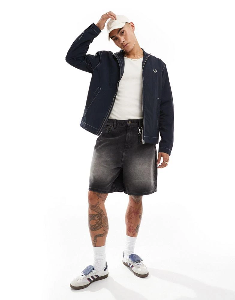 Fred Perry Fred Perry laurel wreath shell jacket in navy 3