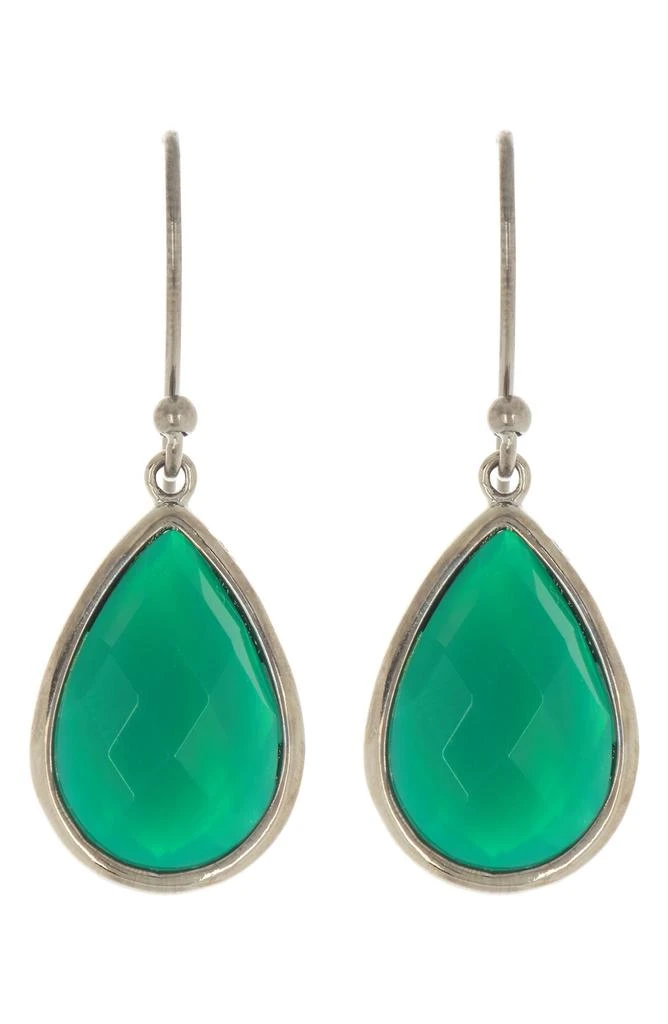 ADORNIA Green Onyx Pear Drop Earrings