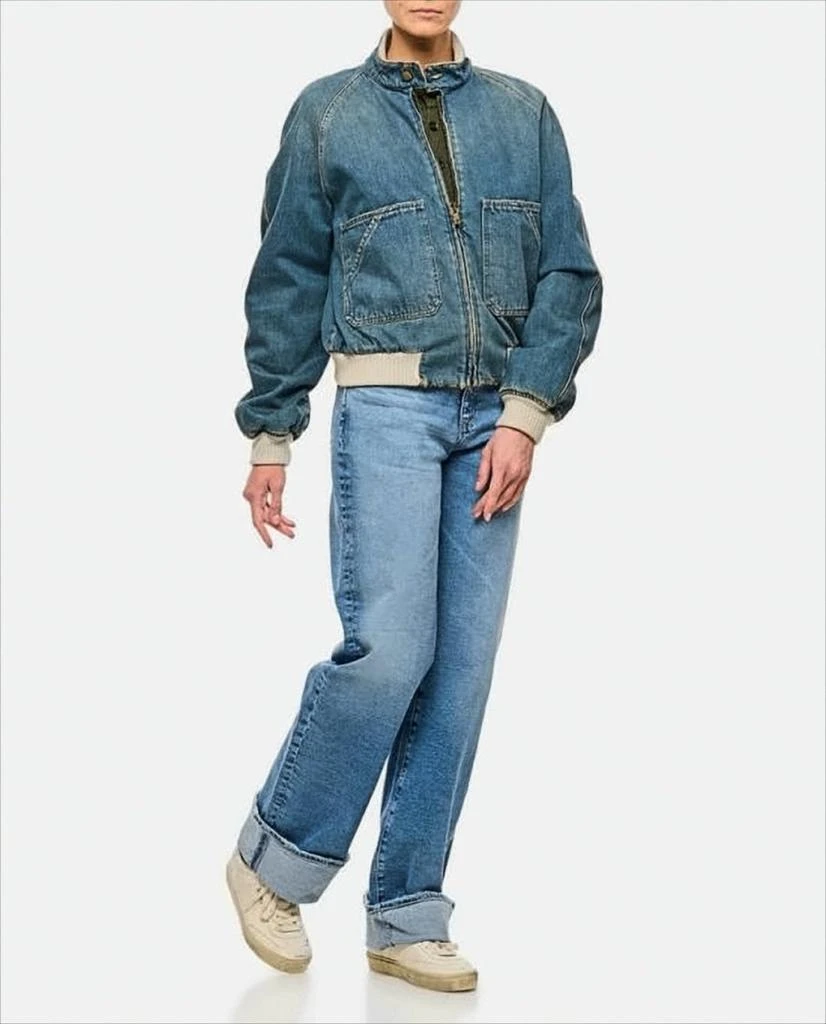 Golden Goose Denim Jacket With Ribbed Knit Cuffs And Relaxed Fit 2