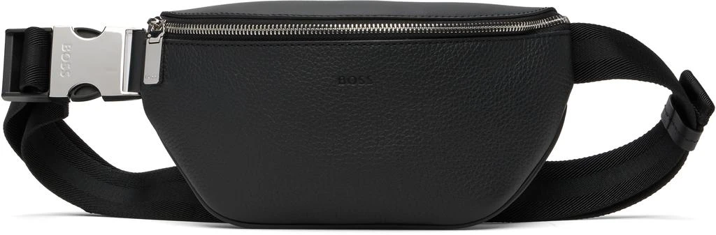 Hugo Boss Black Grained Leather Belt Bag