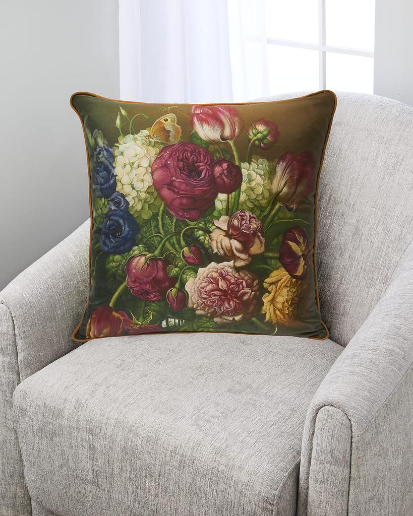 Yana Movchan Floral with Shells 
Petals Silk Pillow