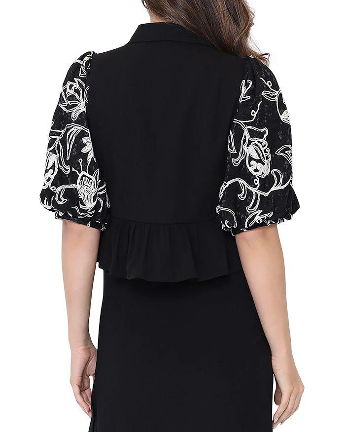 Gracia Lace Embroidered Puff Sleeve Top 2