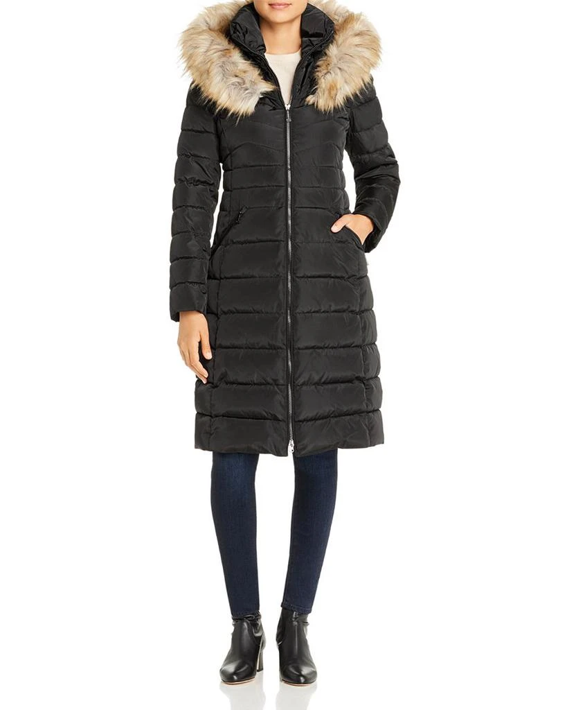 Laundry by Shelli Segal Faux Fur Trim Puffer Coat 2