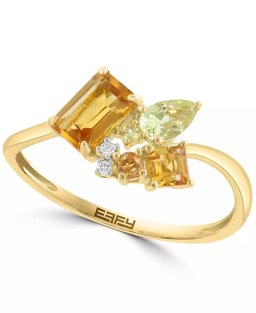 Effy Diamond Accent 
Multi Gemstones (7/8 ct. t.w.) Ring in 14k Yellow Gold