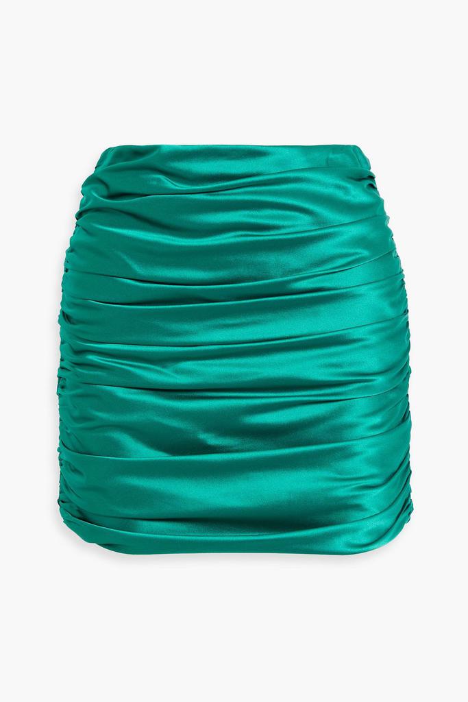 Michelle Mason Ruched silk-charmeuse mini skirt