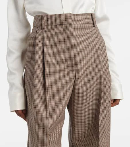 Stella McCartney Houndstooth cropped wool wide-leg pants 5