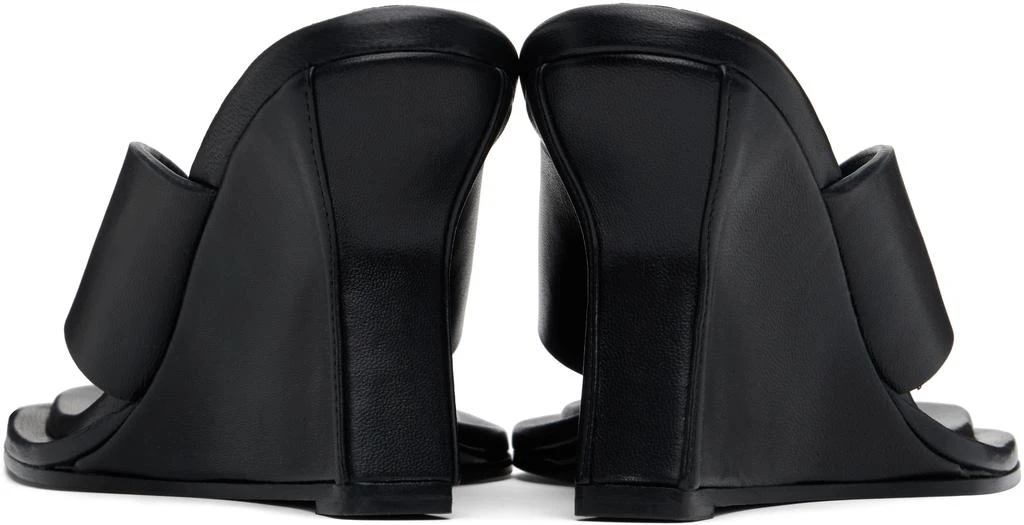 Paris Georgia Black Dune Wedge Heeled Sandals 2