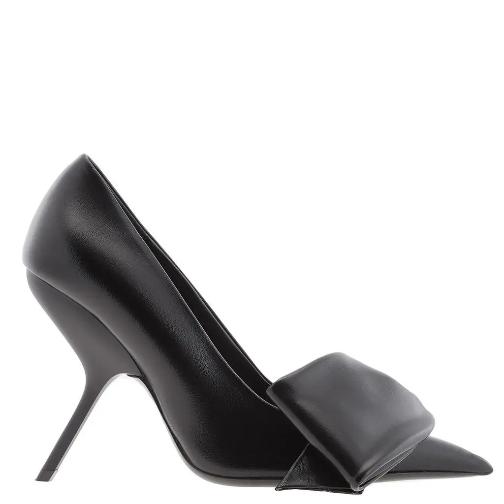 Ferragamo Erica 105 Leather Bow Stiletto Pumps, Size 9 C