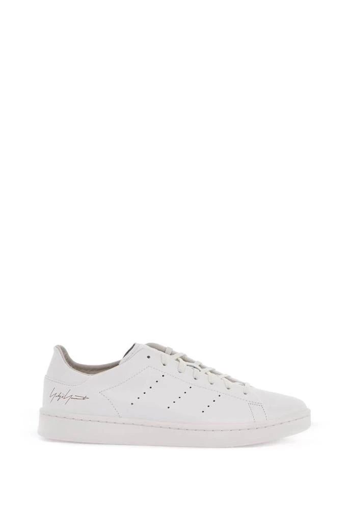 Y-3 white leather sneakers with minimalist design 1
