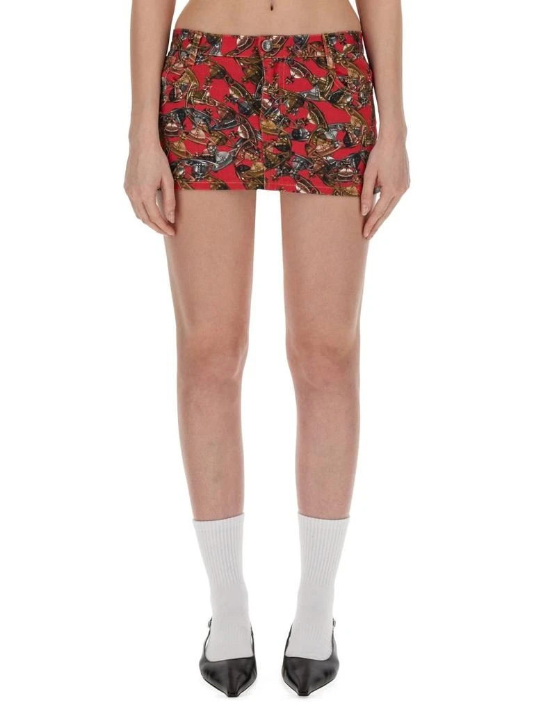 Vivienne Westwood Vivienne Westwood Foam Crazy Orb-Print Mini Skirt 1