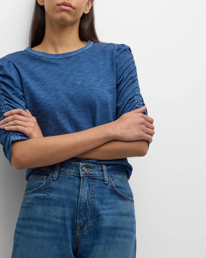 VERONICA BEARD Waldorf Ruched-Sleeve Tee 7