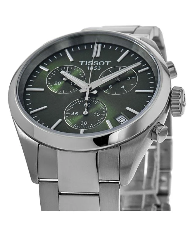 Tissot Tissot PR 100 Chronograph Quartz Green Dial Steel Men's Watch T150.417.11.091.00 2