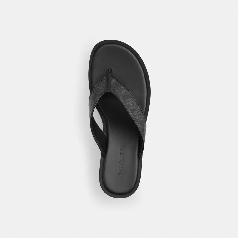 Coach Thong Wedge Sandal In Signature Canvas 3