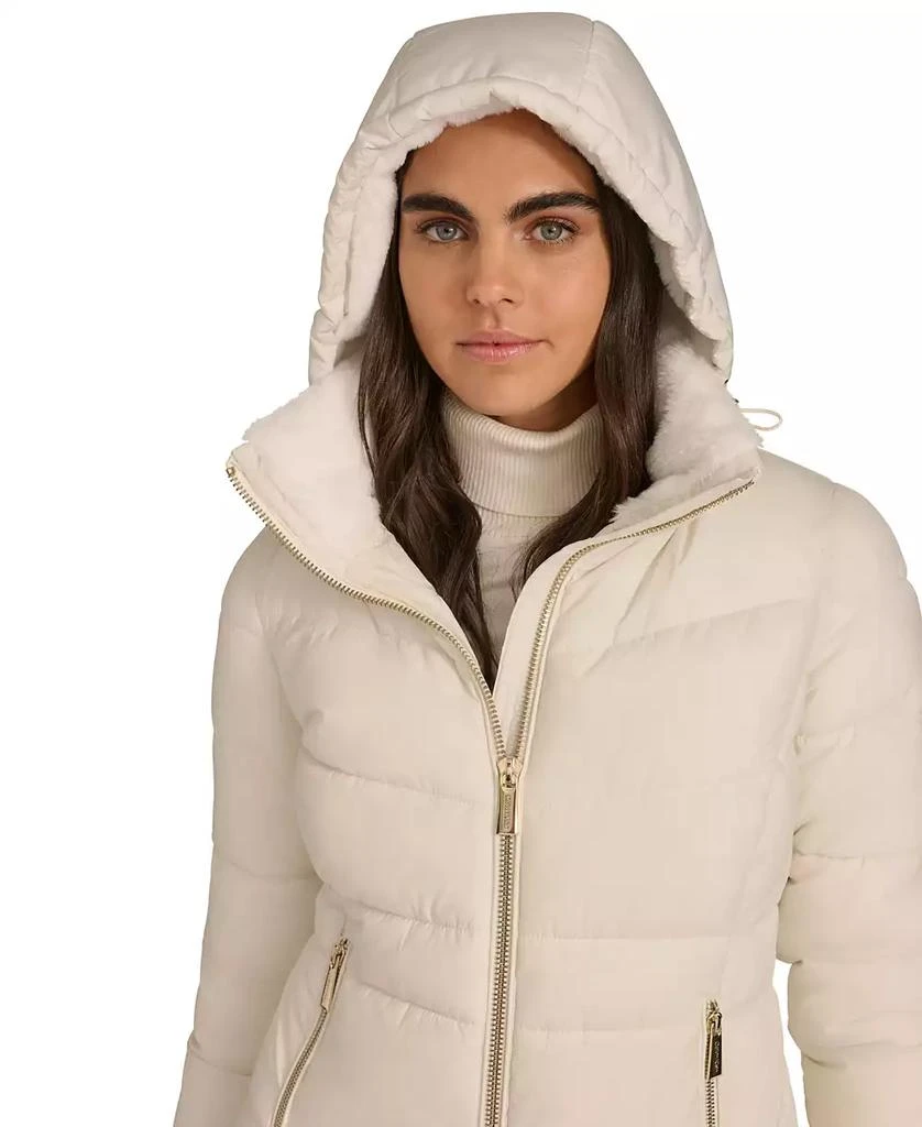 Calvin Klein Petite Faux-Fur-Lined Hooded Puffer Coat 5