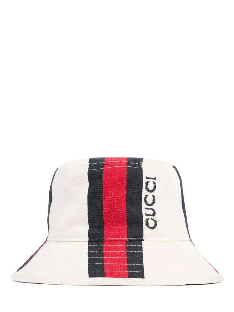 Gucci Gucci Web Detail Cotton Bucket Hat 1