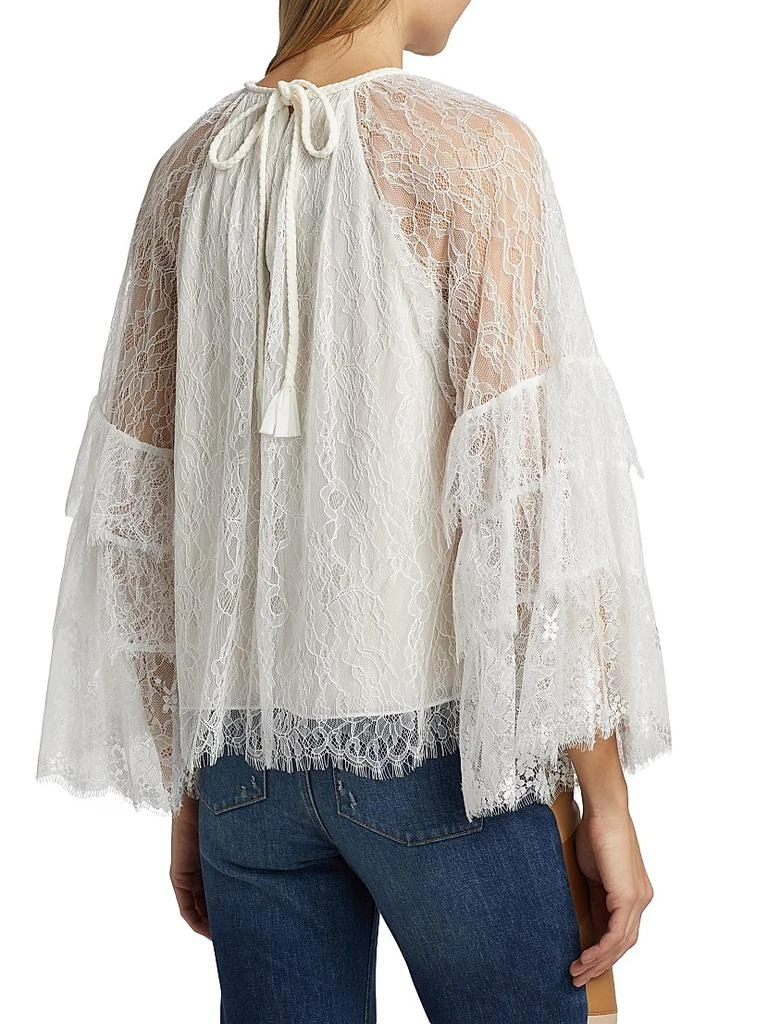 Alice + Olivia Delia Lace Ruffle Tunic Top 5