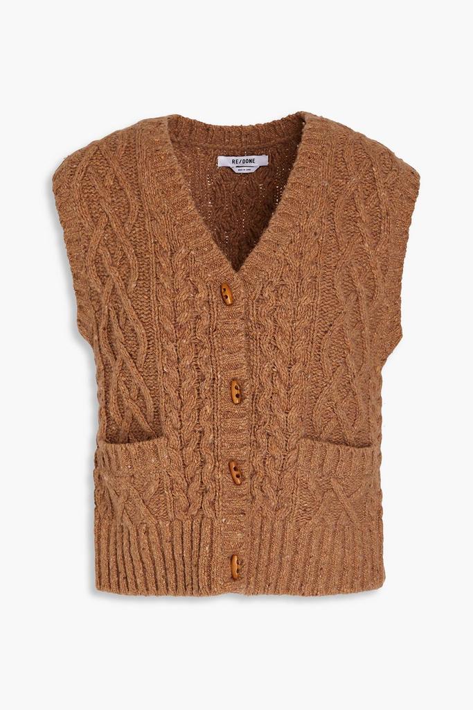 Re/Done 50s Donegal cable-knit wool-blend vest