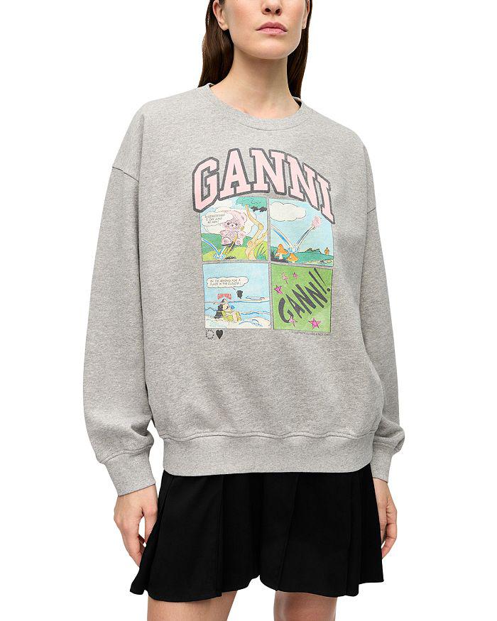 Ganni Isoli Logo Graphic Oversized Sweatshirt