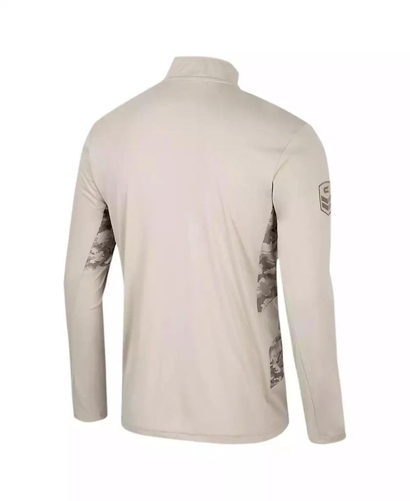 Colosseum Men's Natural Michigan Wolverines OHT Military Appreciation Quarter-Zip Jacket 4