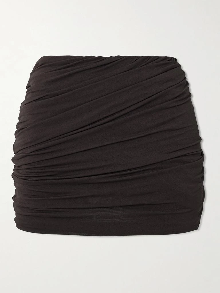 Rick Owens Luna 缩褶 弹力平纹布迷你半身裙  - IT42 1