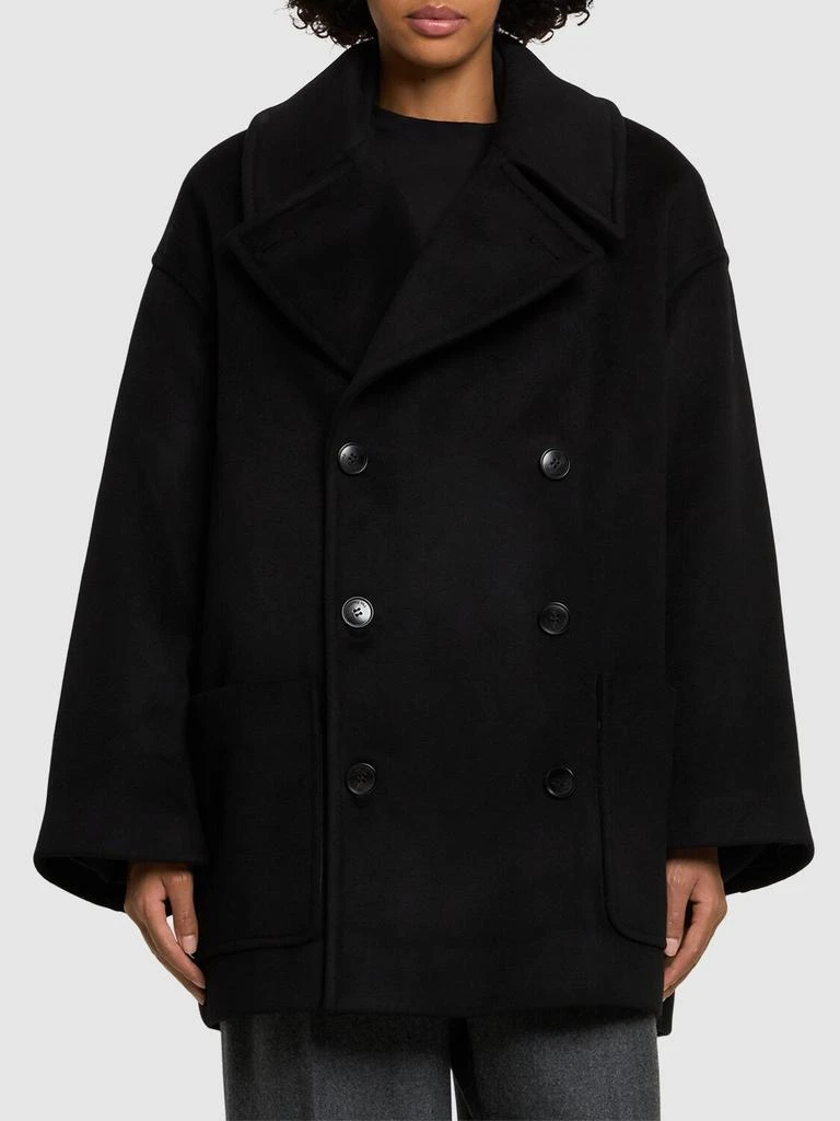 THE FRANKIE SHOP Marian Oversize Wool Blend Peacoat 2